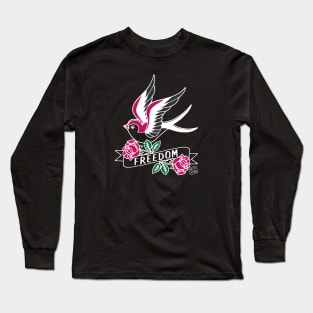 Freedom Swallow Tattoo Long Sleeve T-Shirt